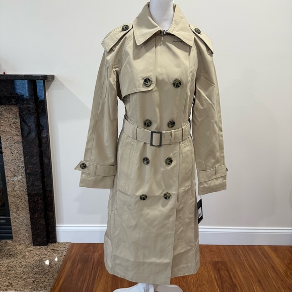 NWT. London Fog Women's Double-Breasted 3/4 Length Belted Trench Coat, - Picture 2 of 13